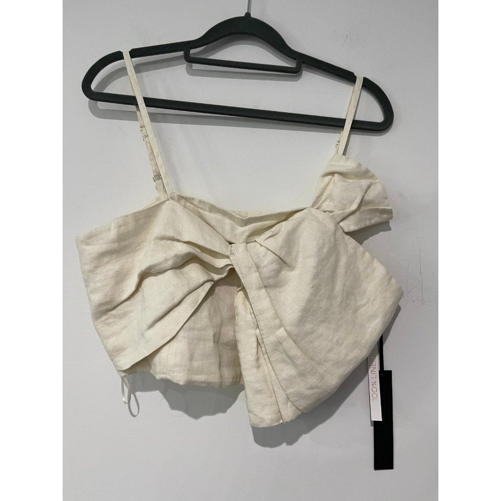 NWT House of Harlow 100% Linen Crop